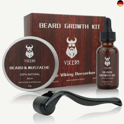 BESUCHE DEN INVJOY-STORE INVJOY Beard Growth Kit, VIKICON Bartpflege Set, Bartwachstum für Männer, Bart D