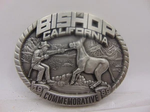 Vintage Belt Buckle Bishop California 1989 Pacific Buckle 246 of 500 Mule Rexall - Picture 1 of 7