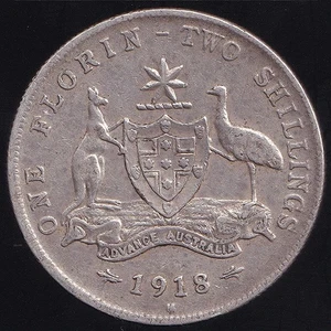 Australia 1918-M Un Florín 2/- Jorge V - Fino - Imagen 1 de 3