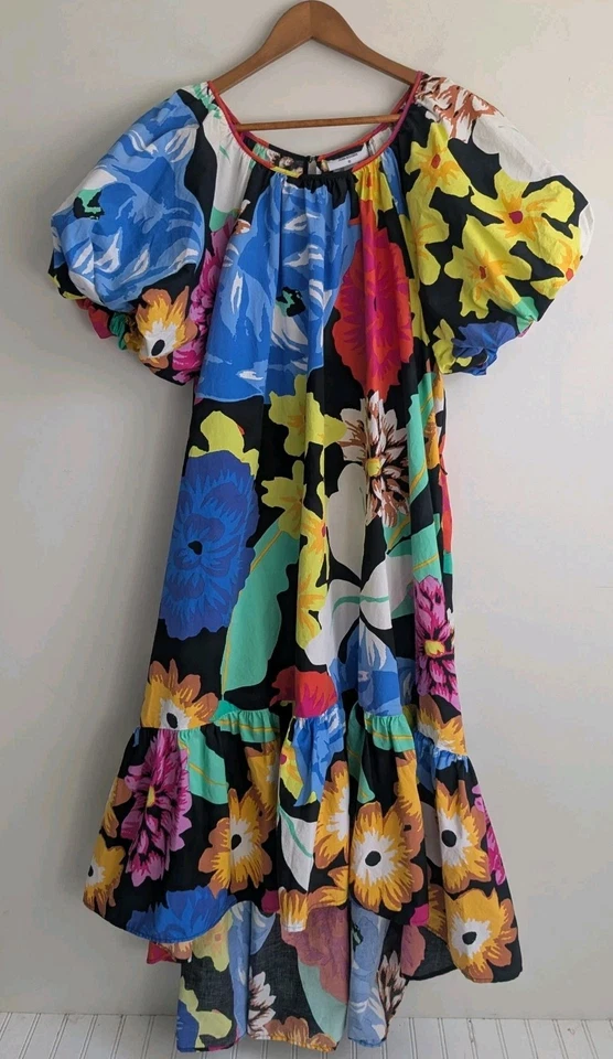 Vestido Christopher John Rogers x Target colorido algodão Hi Lo Mumu plus size 2X  - Imagem 1 de 4