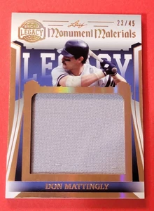 Don Mattingly GAME USED JUMBO JERSEY CARD #d23/45 2023 LEAF BRONX LEGACY YANKEES - Picture 1 of 3