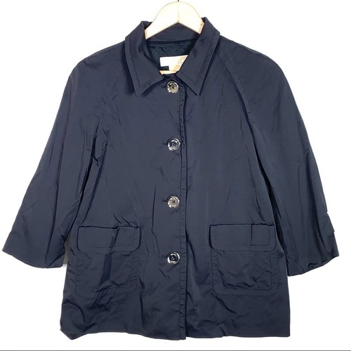 Michael Kors giacca nera idrorepellente abbottonata casual utility donna 10