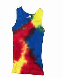 American Apparel girls rainbow tie dye ribbed tank top 4 - Picture 1 of 2