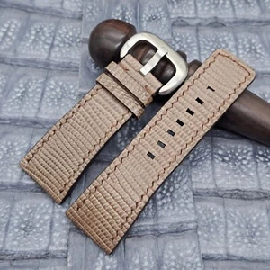 Correa de reloj de cuero de lagarto de 28 mm/24 mm diseño minimalista de cuero exótico a medida - Imagen 1 de 11