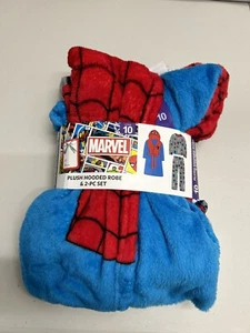Marvel Boy's Spider-Man Plush Hooded Robe & 2-Piece Pajama Set - Picture 1 of 6