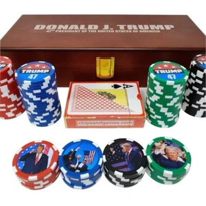 Donald J Trump 47 Commemorative Poker Chip Set - Picture 1 of 9