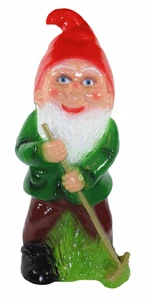 Gartenzwerg Deko Garten Figur Zwerg Gärtner mit Rechen aus Kunststoff H 45 cm - Bild 1 von 5