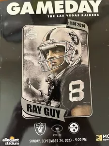 2023 LAS VEGAS RAIDERS VS. STEELERS PROGRAMA DE DÍA DE JUEGO 24TH SEPT CON RAY GUY - Imagen 1 de 1