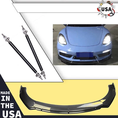 4Pcs Front Bumper Lip /Splitter Spoiler Carbon Fiber For Porsche 718 Cayman Foto 1 de 4