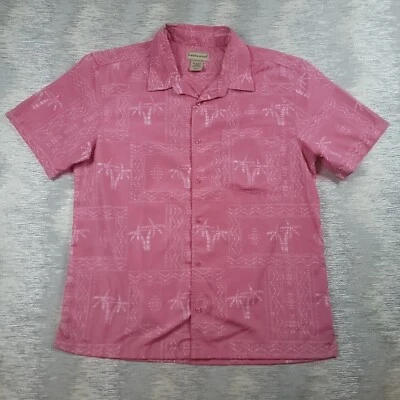 Camisa Tropical Hawaiana Para Hombre Grande Con Botones Manga Corta Scandia Woods Rosa Foto 1 de 4