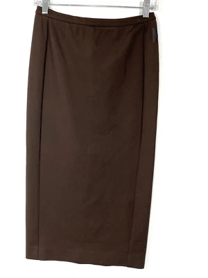 MAX MARA Coffee Brown Stretchy Pencil Cotton Blend Skirt Size US 8 Run Small NSC - Image 1 of 4