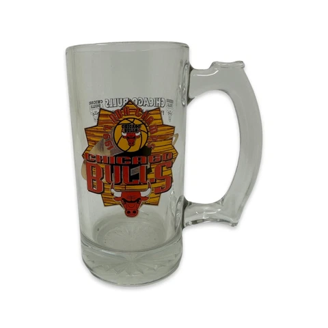 Chicago Bulls 1997 NBA Champs Playoffs Glass Mug Beer Stein Michael Jordan Cover
