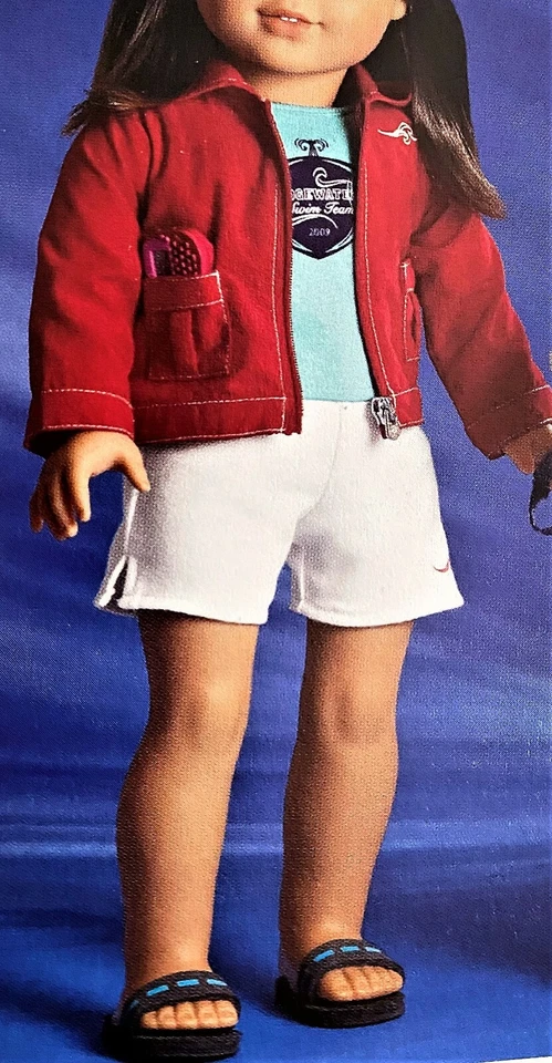 American Girl 2009 Chrissa Warm up Suit Jacket Shorts Sandals Retired