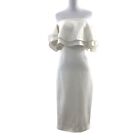 Keepsake Ivory Serenity Dress Womens Small Ruffle Tiered  Off The Shoulder