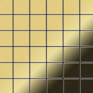 Mosaico azulejo macizo metal latón laminado oro 1,6 mm fuerte Cinquanta-BM - Imagen 1 de 4
