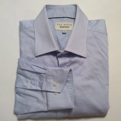 "Camisa de vestir Ted Baker para hombre azul a rayas 17-32/33""" Foto 1 de 4