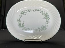 12" Oval Serving Platter Callaway Ivy Swirl Corelle White Green