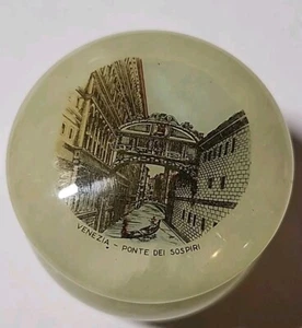 Vintage Alabaster Schmuckschatulle aufklappbar handgeschnitzt Venezia - Ponte Dei Sospiri - Bild 1 von 3