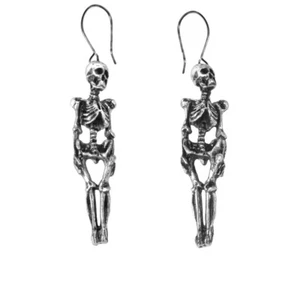 Alchemy Gothic Skeleton Earrings Death Bones Earring Pewter Surgical Steel Wires - Picture 1 of 1