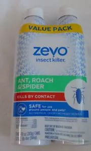 2 PACK Zevo Aerosol Ant Roach Spider Insect Killer Can 10 oz EACH 20 oz TOTAL - Picture 1 of 4