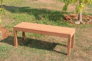 Premium Teak Wartebank Gartenbank Sitzbank Parkbank Holzbank nachhaltig 3 Größen - Bild 1 von 8