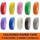 Coloured Paper Tape -  Masking Parcel Packing Crafts Art DIY Paint Adhesive 