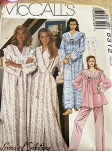 VINTAGE McCALL'S ROBE & NIGHTGOWN PATTERNS 6312 Size LRG & XL Granny Cottagecore - Picture 1 of 5