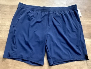 Athletic Works 2-in-1 Shorts Elastic Waist Mid-Rise 9" Inseam Men's Blue 3XL - Picture 1 of 8