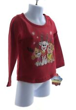 Nickelodeon Paw Patrol Unisex Pullover T-Shirt Long Sleeve Round Neck Color Red