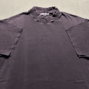 Acne Studios Elco Chain Rib Mock Neck Oversized Black T-Shirt Size XS Faded - Picture 1 of 19