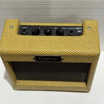 Amplificador de Práctica EP-1 Epiphone Amplificador de Guitarra Portátil Tweed con Overdrive 9 Voltios Foto 1 de 4