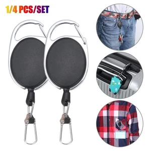 Belt Chain Clips Retractable Badge Reel Key Ring Buckle Name Tag ID Card Holder - Picture 1 of 14
