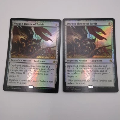 Foil Dragon Throne Of Tarkr Mtg Legendary Artifact - Equipment 2014 X2 - Image 1 of 4