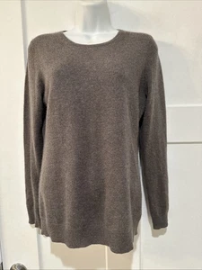 Charter Club Luxury Womens 100% Cashmere Crew Neck Sweater Taupe Size S - Picture 1 of 7
