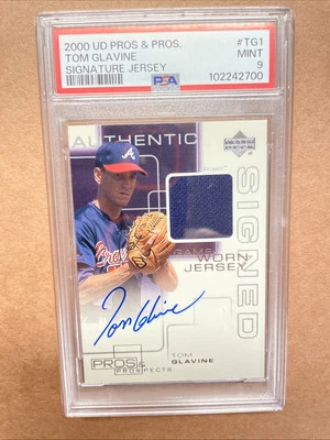 2000 UD PROS & PROS. Tom Glavine Signature Jersey #TG1 PSA 9 MINT  POP 6💥 - Image 1 of 4