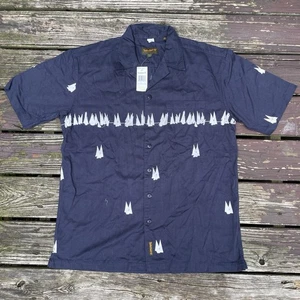 VTG Timberland Weathergear Shirt Mens Large Blue Short Sleeve Cotton New - Picture 1 of 5