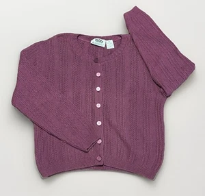 Maglione cardigan vintage Northern Reflections viola accogliente cottage con bottoni taglia L - Foto 1 di 5