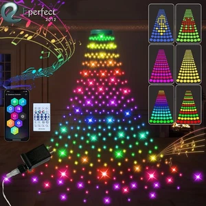 400LED Smart Christmas Tree Waterfall String Lights Waterproof Garden Home Decor - Picture 1 of 8
