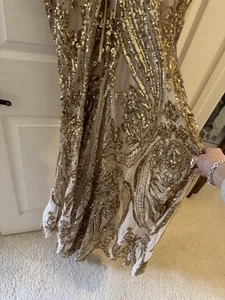 Gold Prom Or Formal Sequined Gown - Picture 1 of 4