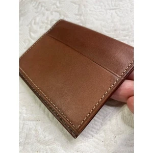 Portatarjetas de crédito marrón fino de cuero - Imagen 1 de 4