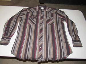Wrangler Men's Gray Black Western Pearl Snap Button Up Flannel Shirt Size XLT - Picture 1 of 5