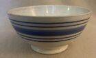 Vintage Cornishware Style Pudding Bowl Blue Stripes Stamped~ Made In England
