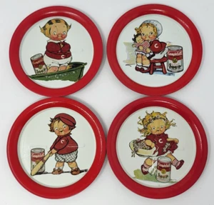 Vintage Campbells Soup Coasters Tray Tin Campbell Kids 1993 Collection USA Lot 4 - Picture 1 of 2