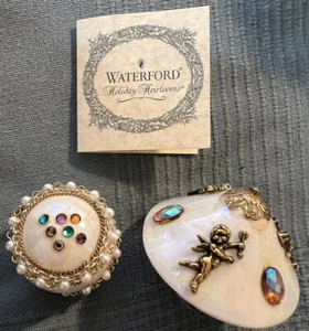 Waterford Holiday Heirlooms Love Is In The Air Ornaments IOB Cupid Christmas - Picture 1 of 14