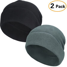 2Pcs Winter Beanie Slouchy Hats Thermal Fleece Windproof Skull Cap for Men Women