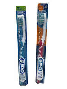 Lot X2 Oral B Complete Advantage Plus & Complete Toothbrushes (Pink & Blue ) New - Picture 1 of 9