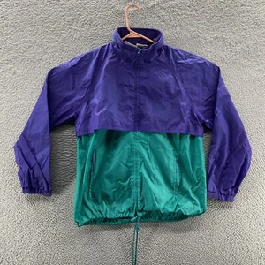 VINTAGE Northern Reflections Jacket Men Medium Purple Windbreaker Colorblock 80s - Picture 1 of 11