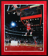 Bulls Michael Jordan Authentic Signed Framed 20x24 Photo Auto 10! BAS #AB14695