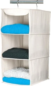 Lot of 2 Richards Homewares Storage Gray Canvas 6 Large Shelf Sweater Organizers - Picture 1 of 2