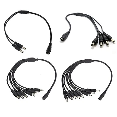 Cable divisor de alimentación de 12 V CCTV para cámara 2,1 mm hembra a 2/4/6/8 vías macho Reino Unido